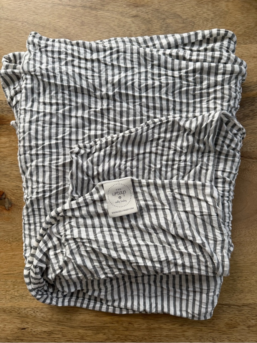 solly baby Gray and White Striped Swaddle Wrap